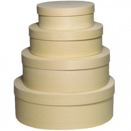 Spånask Oval med lock Set 11/15/18/21 cm